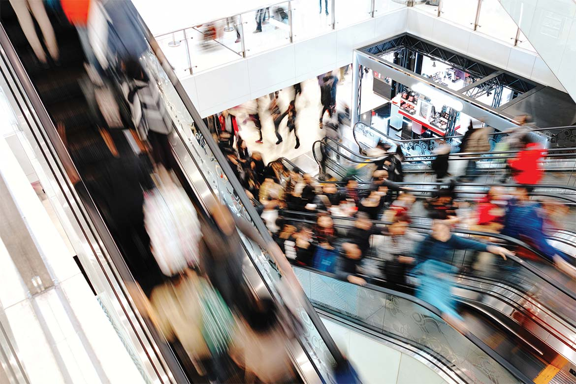 Evacuation at shopping centres