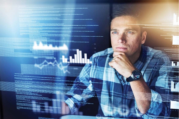 security manager looking at screen