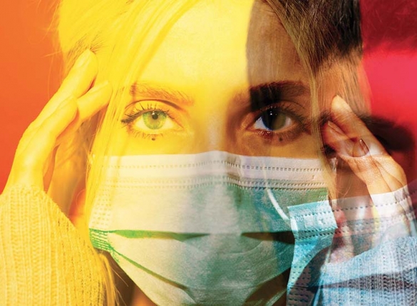 Woman in face mask