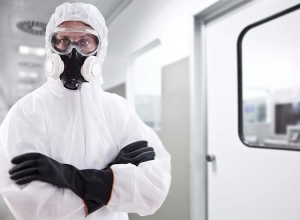 Woman in full PPE